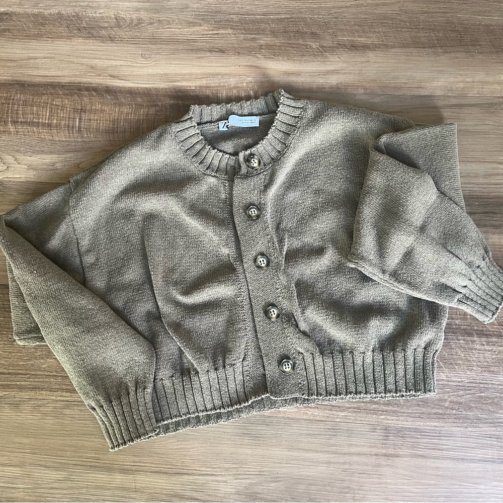 Zara Button-Down Cropped Cardigan
